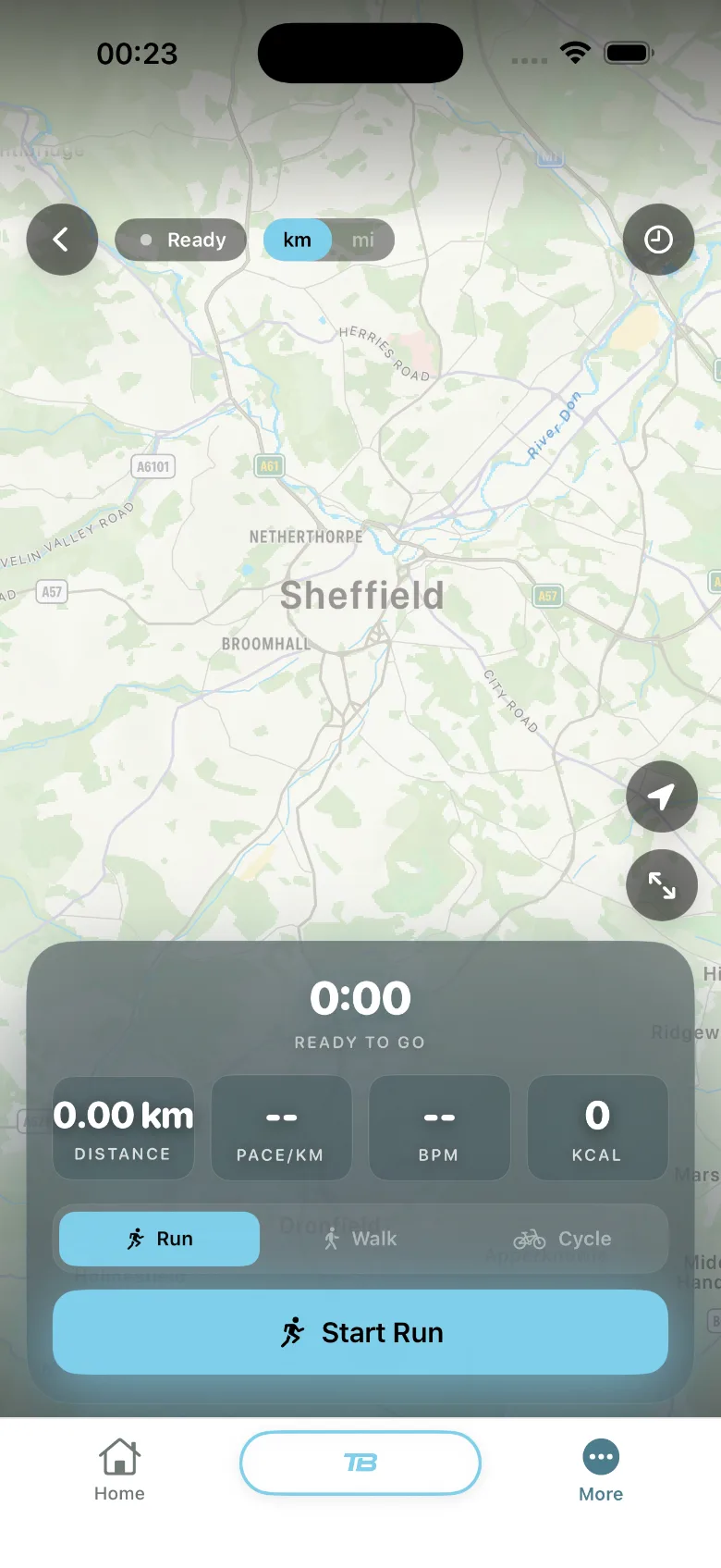 Take it outside. TotalBodyIQ app screen